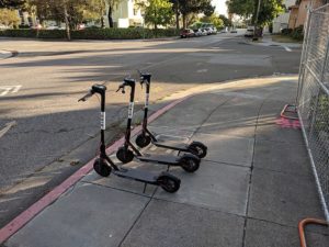 Picture of Dockless Scooters on the Sidewalk